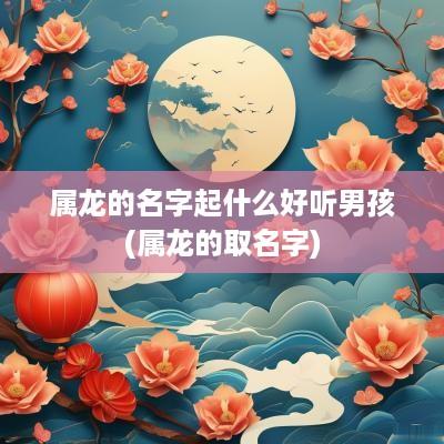 属龙的名字起什么好听男孩(属龙的取名字)