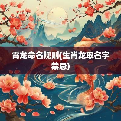 霄龙命名规则(生肖龙取名字禁忌)