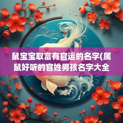 鼠宝宝取富有官运的名字(属鼠好听的官姓男孩名字大全)