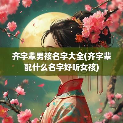齐字辈男孩名字大全(齐字辈配什么名字好听女孩)