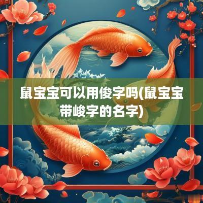 鼠宝宝可以用俊字吗(鼠宝宝带峻字的名字)