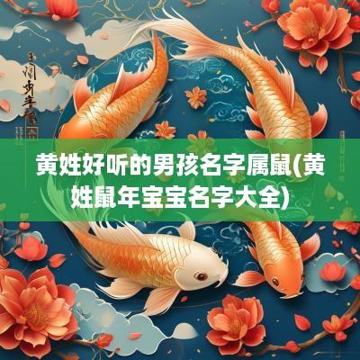 黄姓好听的男孩名字属鼠(黄姓蛇年宝宝名字大全)