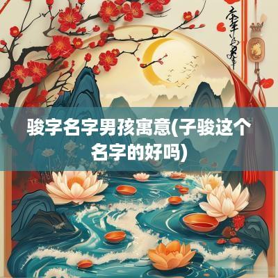 骏字名字男孩寓意(子骏这个名字的好吗)