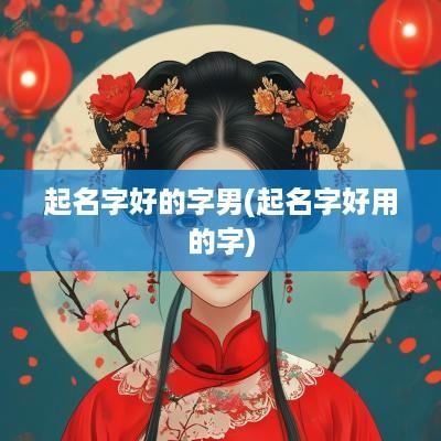 起名字好的字男(起名字好用的字)