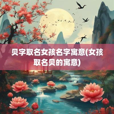 贝字取名女孩名字寓意(女孩取名贝的寓意)