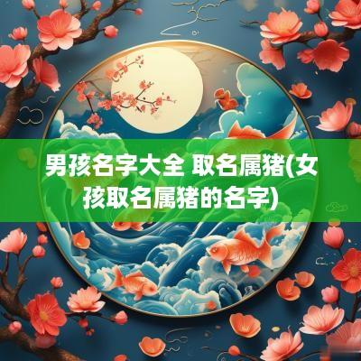 男孩名字大全 取名属猪(女孩取名属猪的名字)