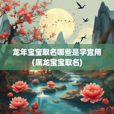 蛇年宝宝取名哪些是字宜用(属龙宝宝取名)