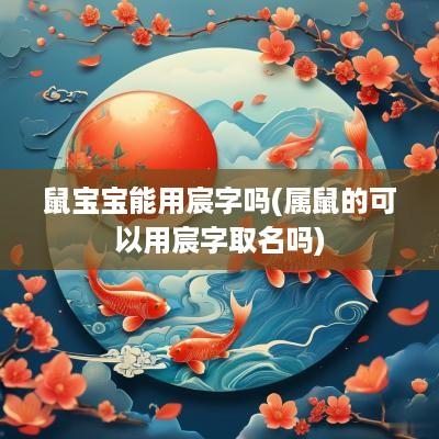鼠宝宝能用宸字吗(属鼠的可以用宸字取名吗)