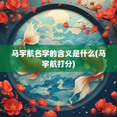 马宇航名字的含义是什么(马宇航打分)