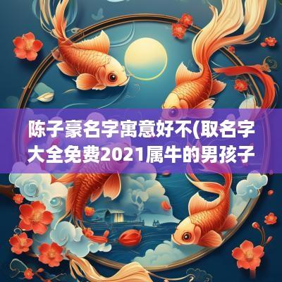 陈子豪名字寓意好不(取名字大全免费2025属牛的男孩子陈)