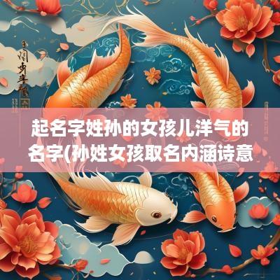 起名字姓孙的女孩儿洋气的名字(孙姓女孩取名内涵诗意名字)