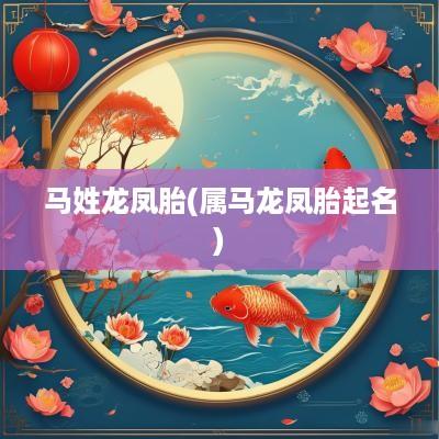马姓龙凤胎(属马龙凤胎起名)