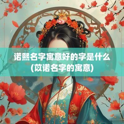 诺熙名字寓意好的字是什么(苡诺名字的寓意)