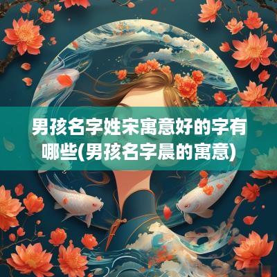 男孩名字姓宋寓意好的字有哪些(男孩名字晨的寓意)