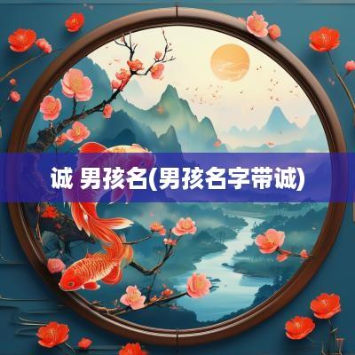 诚 男孩名(男孩名字带诚)