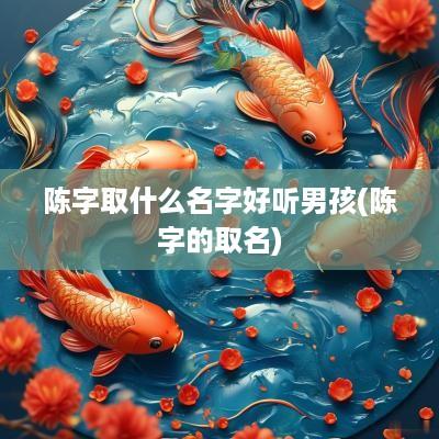 陈字取什么名字好听男孩(陈字的取名)