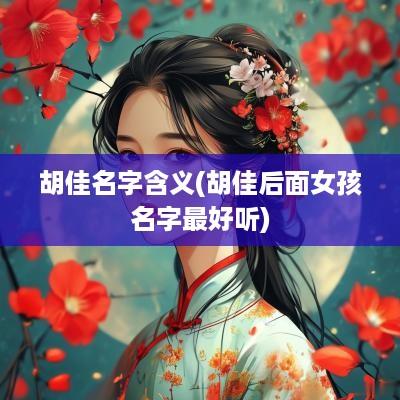 胡佳名字含义(胡佳后面女孩名字最好听)