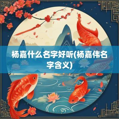 杨嘉什么名字好听(杨嘉伟名字含义)