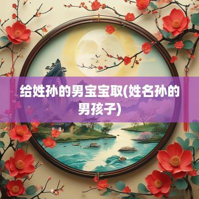 给姓孙的男宝宝取(姓名孙的男孩子)