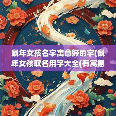 蛇年女孩名字寓意好的字(蛇年女孩取名用字大全(有寓意))