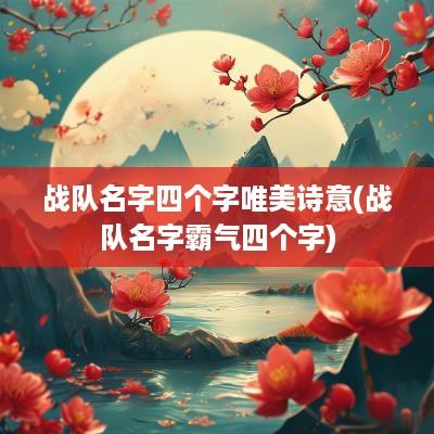 战队名字四个字唯美诗意(战队名字霸气四个字)