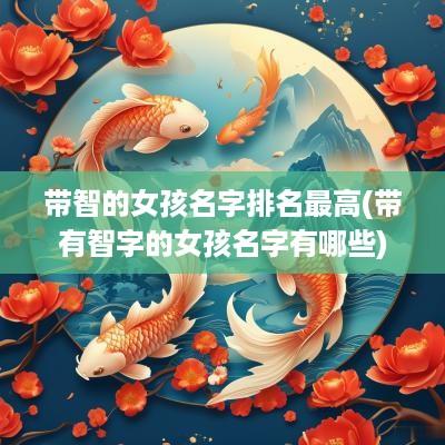 带智的女孩名字排名最高(带有智字的女孩名字有哪些)