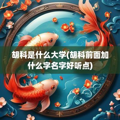 胡科是什么大学(胡科前面加什么字名字好听点)