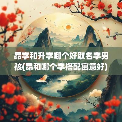昂字和升字哪个好取名字男孩(昂和哪个字搭配寓意好)