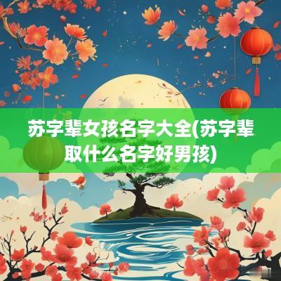 苏字辈女孩名字大全(苏字辈取什么名字好男孩)