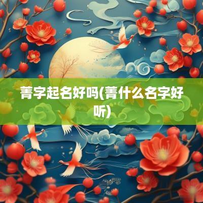 菁字起名好吗(菁什么名字好听)
