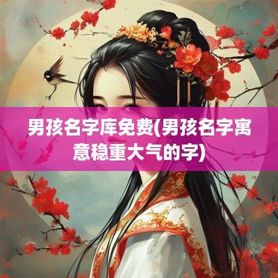 男孩名字库免费(男孩名字寓意稳重大气的字)