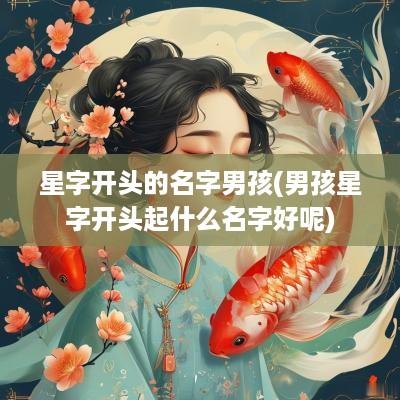 星字开头的名字男孩(男孩星字开头起什么名字好呢)