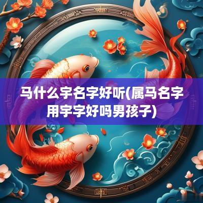 马什么宇名字好听(属马名字用宇字好吗男孩子)
