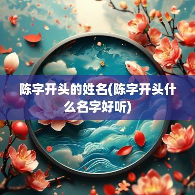 陈字开头的姓名(陈字开头什么名字好听)
