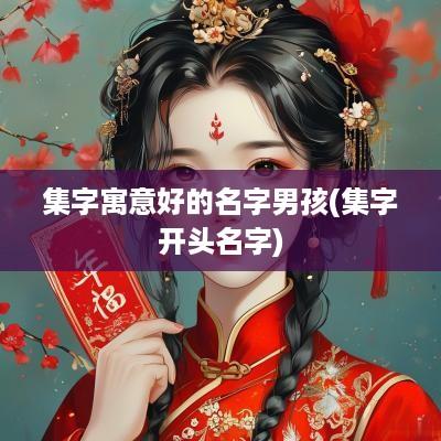 集字寓意好的名字男孩(集字开头名字)