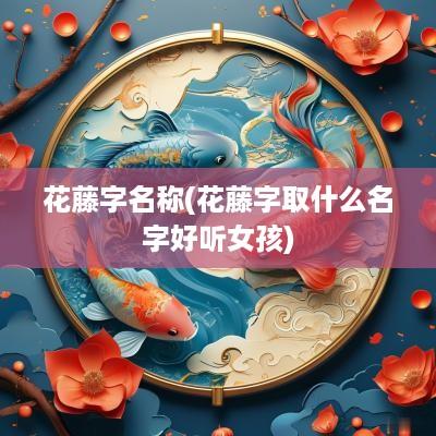 花藤字名称(花藤字取什么名字好听女孩)