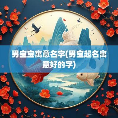 男宝宝寓意名字(男宝起名寓意好的字)
