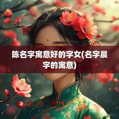 陈名字寓意好的字女(名字晨字的寓意)