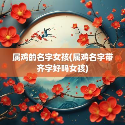 属鸡的名字女孩(属鸡名字带齐字好吗女孩)