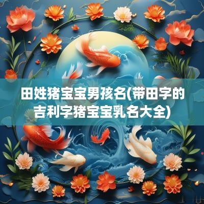田姓猪宝宝男孩名(带田字的吉利字猪宝宝乳名大全)