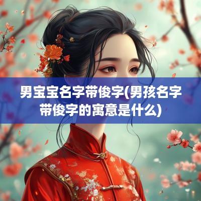 男宝宝名字带俊字(男孩名字带俊字的寓意是什么)