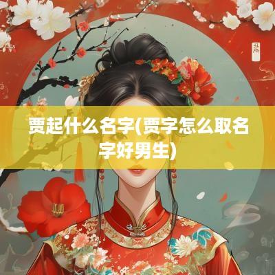 贾起什么名字(贾字怎么取名字好男生)