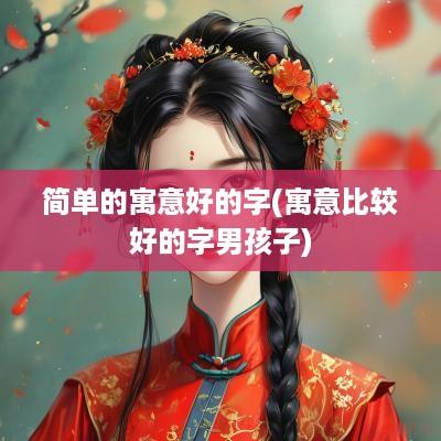 简单的寓意好的字(寓意比较好的字男孩子)