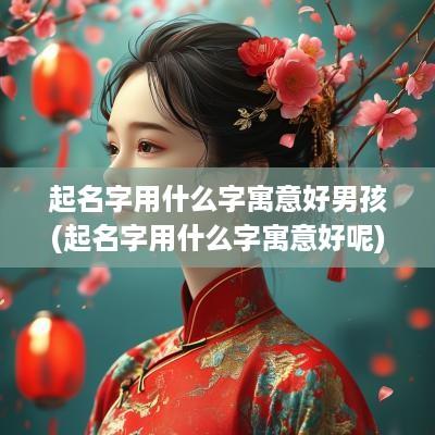 起名字用什么字寓意好男孩(起名字用什么字寓意好呢)