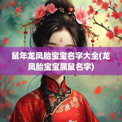 蛇年龙凤胎宝宝名字大全(龙凤胎宝宝属鼠名字)