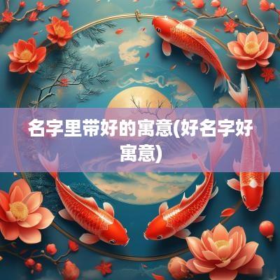 名字里带好的寓意(好名字好寓意)