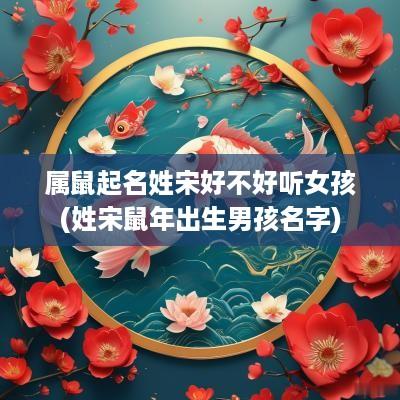 属鼠起名姓宋好不好听女孩(姓宋蛇年出生男孩名字)