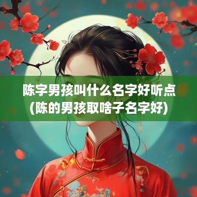 陈字男孩叫什么名字好听点(陈的男孩取啥子名字好)