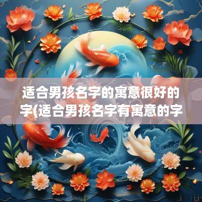 适合男孩名字的寓意很好的字(适合男孩名字有寓意的字)