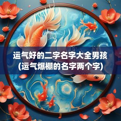 运气好的二字名字大全男孩(运气爆棚的名字两个字)